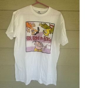 Cartoon Network Ed, Edd n Eddy White Graphic Tee Shirt Size M